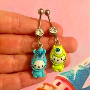 COPY - BFF Monsters Inc Hello Kitty Belly Button Ring Set